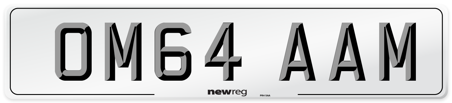 OM64 AAM Number Plate from New Reg